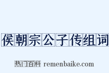 侯朝宗公子传组词是什么意思的图片